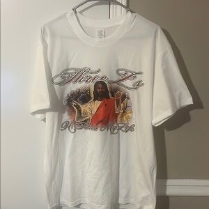 SHEIN White Short Sleeve Tee with Graphic Design